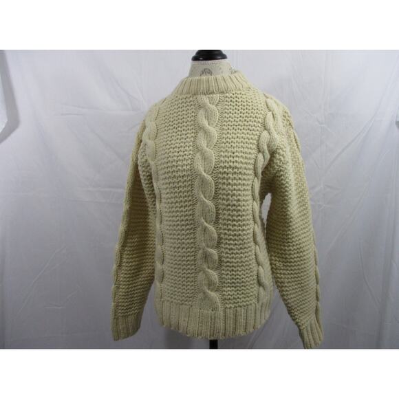 Vintage Regent Row Ivory Cable Knit Sweater Medium to Large - Picture 2 of 16